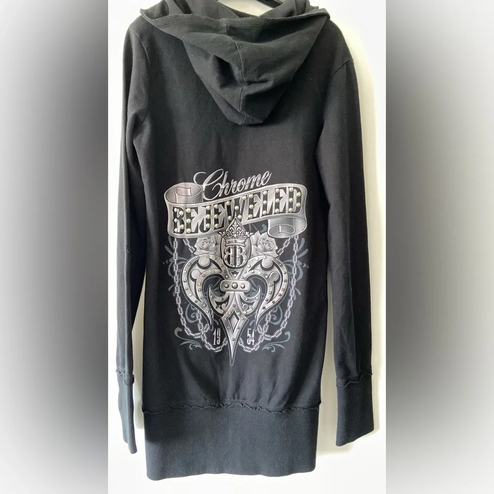 Y2K Bejeweled by Susan Fixel Swarovski Crystal Long Hoodie NWT Glam Bling 2000s - Picture 1 of 2